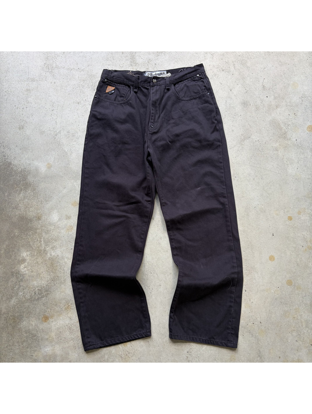 2000s Akademiks Black Cotton Pants Size 34